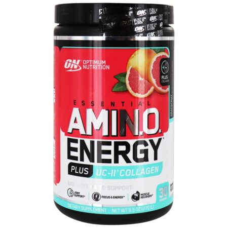 AmiN.O Essencial. Toranja Energy Powder Plus UC-II com colágeno - 9.5 oz. Optimum Nutrition