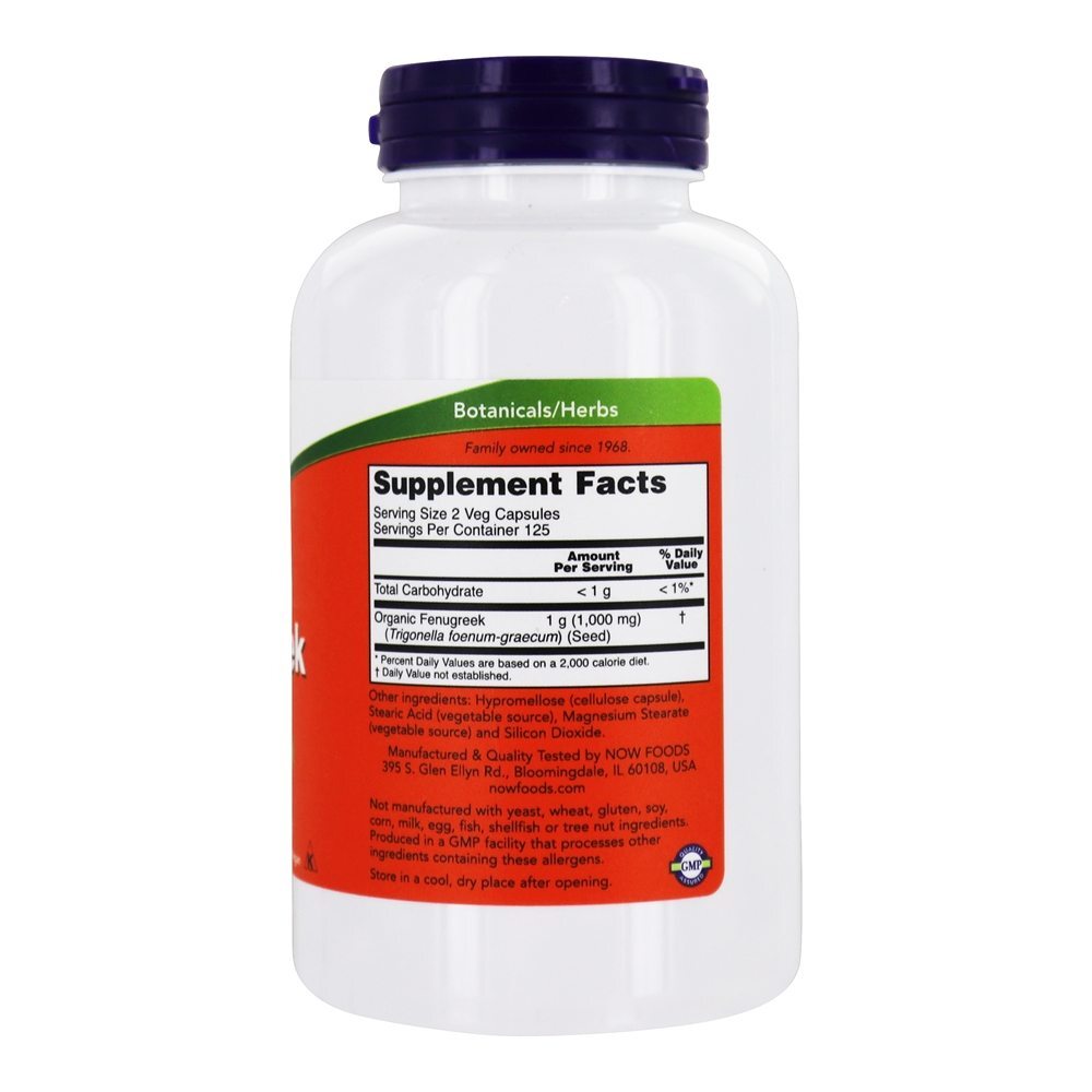 Suplemento Herbal Tradicional de mg grego 500 mg . - 250 Cápsula (s) vegetal (s) NOW Foods - Imagem 2