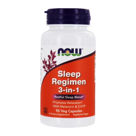 Regime de sono Mistura Repousante 3 em 1 - 90 Cápsula (s) vegetal (s) NOW Foods