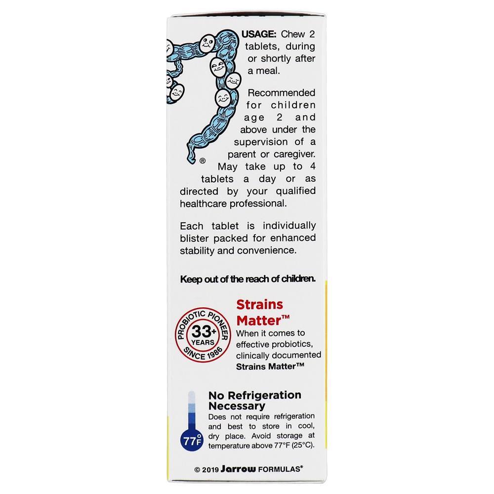 Jarro-Dophilus Kids Probiotic + Prebiotic Formula 1 Bilhão UFC - 60 comprimidos mastigáveis Jarrow Formulas - Imagem 4