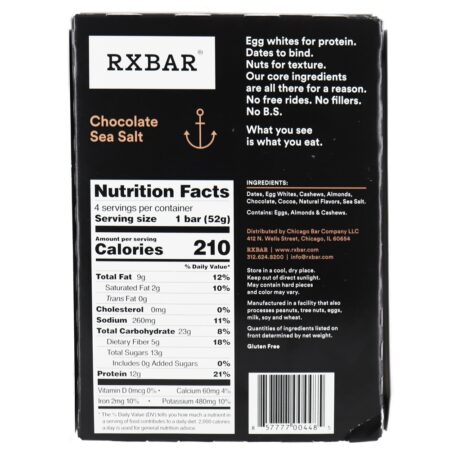 Barras de proteínas Chocolate Mar Sal - 4 Barras RXBAR - Image 2