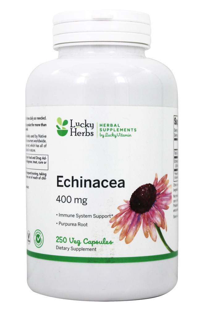 Suporte ao sistema imunológico de Echinacea 400 mg . - Cápsulas LuckyHerbs 250 LuckyHerbs