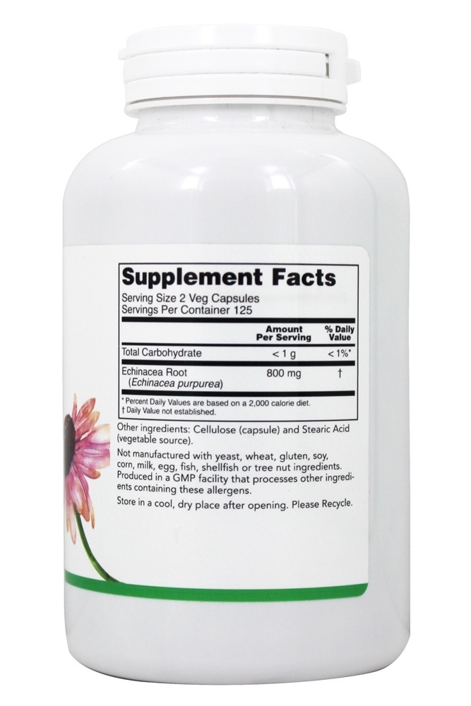 Suporte ao sistema imunológico de Echinacea 400 mg . - Cápsulas LuckyHerbs 250 LuckyHerbs - Imagem 2