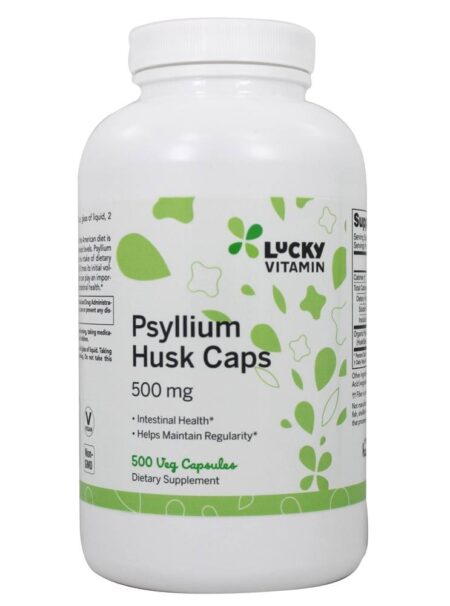 Casca de psyllium Caps 500 mg. - Cápsulas LuckyVitamin 500 LuckyVitamin