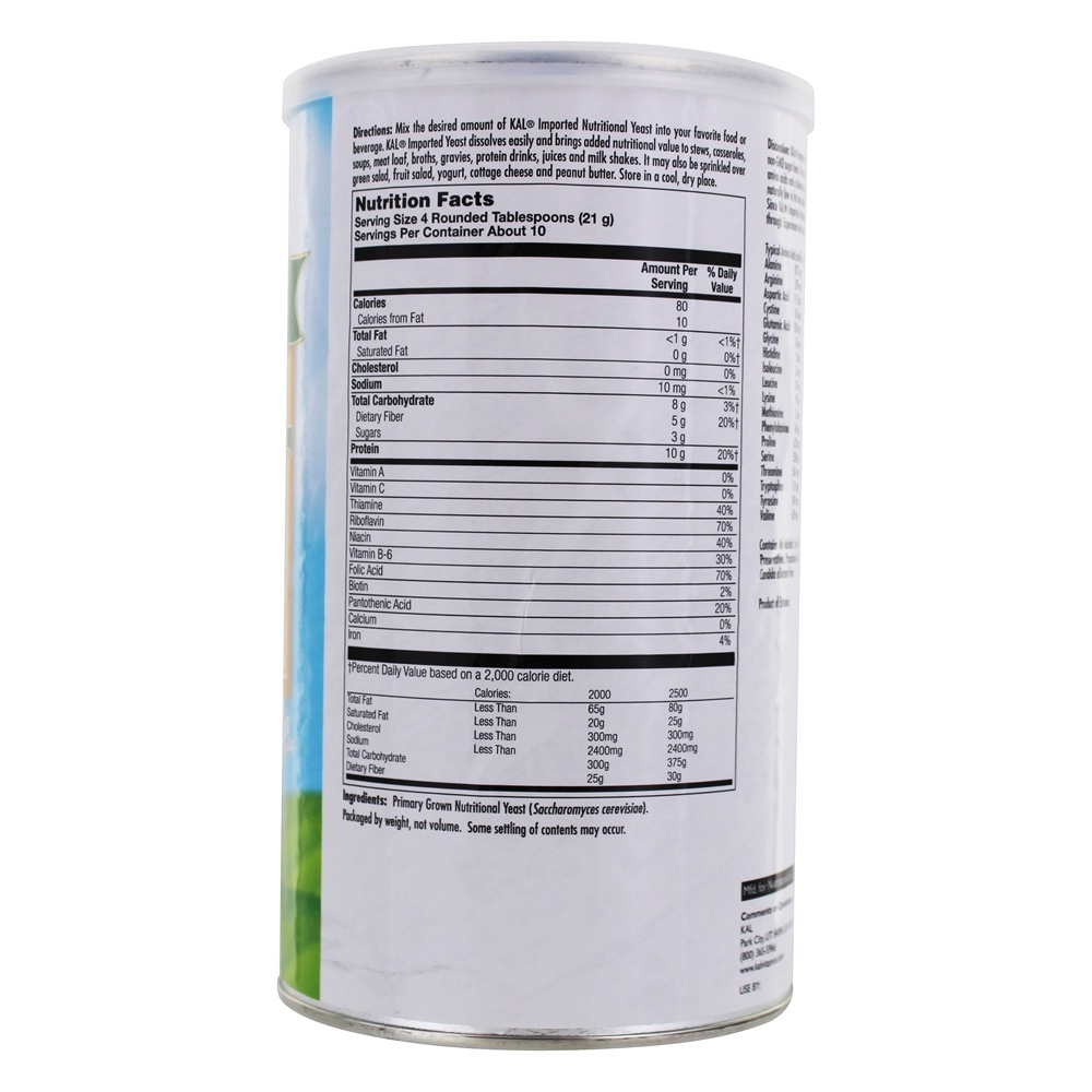 Flocos finos não fermentados de levedura importados sem açúcar - 7.8 oz. Kal - Imagem 2