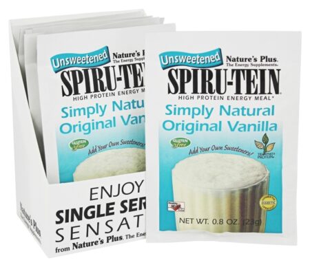 Spiru-Tein Unsweetened Simplesmente Natural Original Baunilha - 1 pacote Natures Plus - Image 3