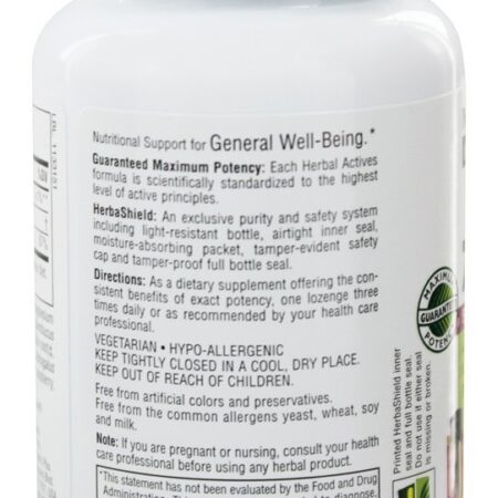Lozenges Herbal do ImmunActin dos Ativos Herbal - 60 Pastilhas Natures Plus - Imagem 3