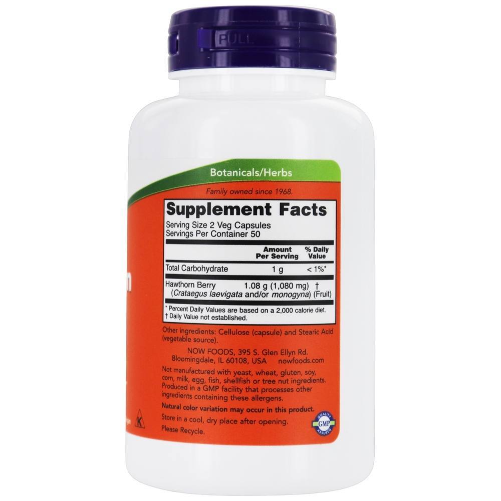 Hawthorn Berry 540 mg. - 100 Cápsula (s) vegetal (s) NOW Foods - Imagem 2