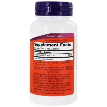 CoQ10 Para a Saúde Cardiovascular 30 mg. - 60 Cápsula (s) vegetal (s) NOW Foods - Image 2