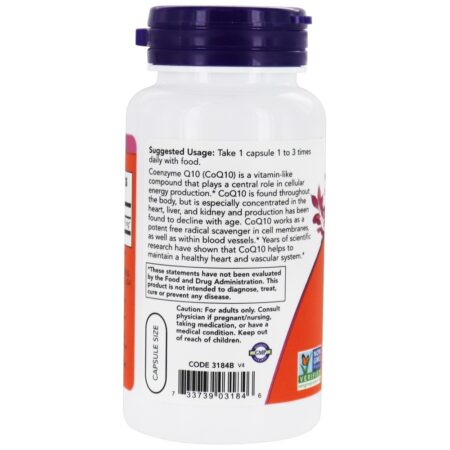 CoQ10 Para a Saúde Cardiovascular 30 mg. - 60 Cápsula (s) vegetal (s) NOW Foods - Image 3