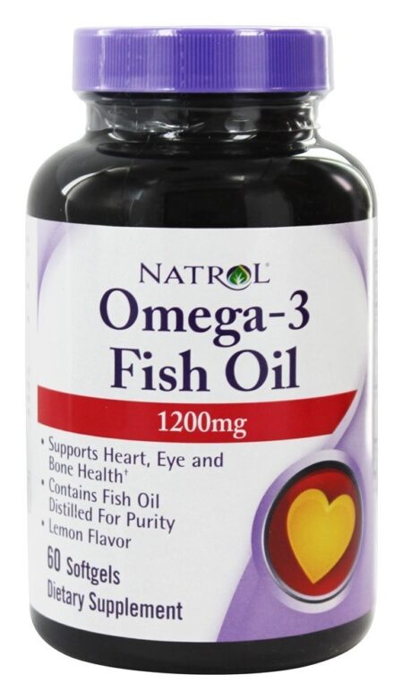 Omega-3 Óleo de Peixe Sabor Limão 1200 mg. - 60 Softgels Natrol