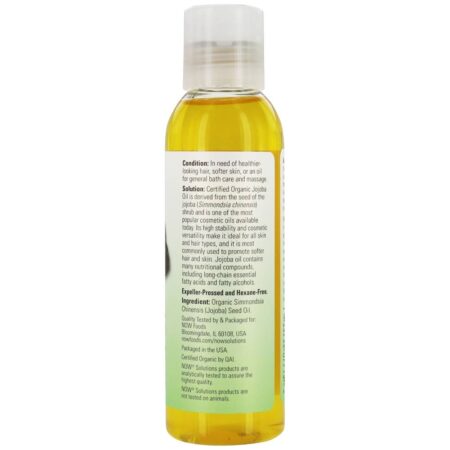 NOW Solutions Óleo Hidratante Orgânico de Jojoba - 4 fl. oz. NOW Foods - Image 2