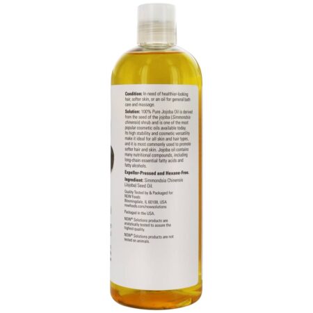 NOW Solutions Hidratante Óleo de Jojoba - 16 fl. oz. NOW Foods - Image 2