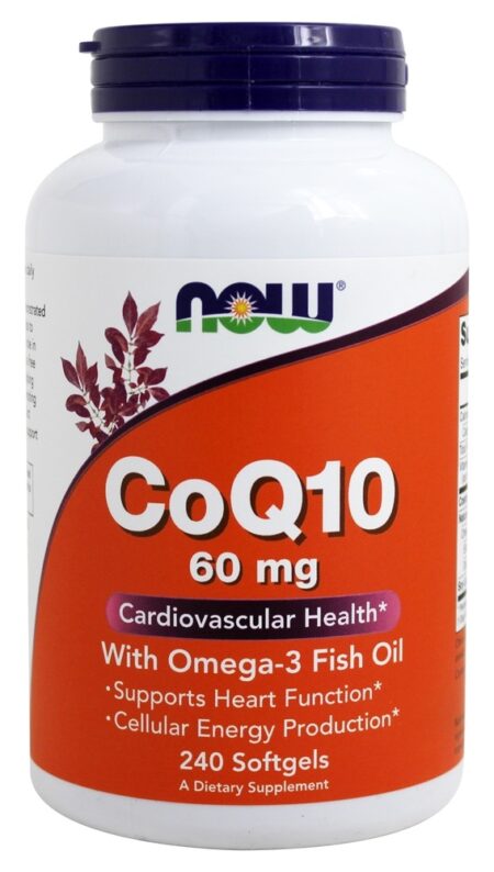 CoQ10 com Omega - 3 Óleo de Peixe 60 mg . - 240 Softgels NOW Foods