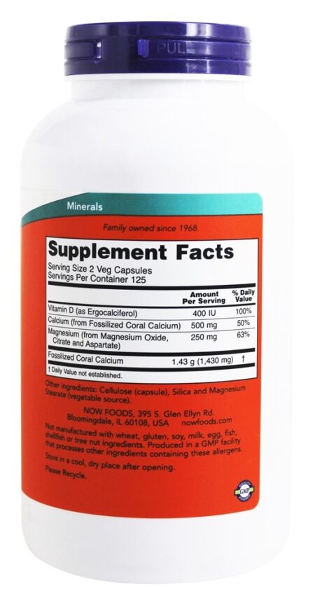 Coral Calcium Plus - Cápsulas vegetarianas 250 NOW Foods - Image 2