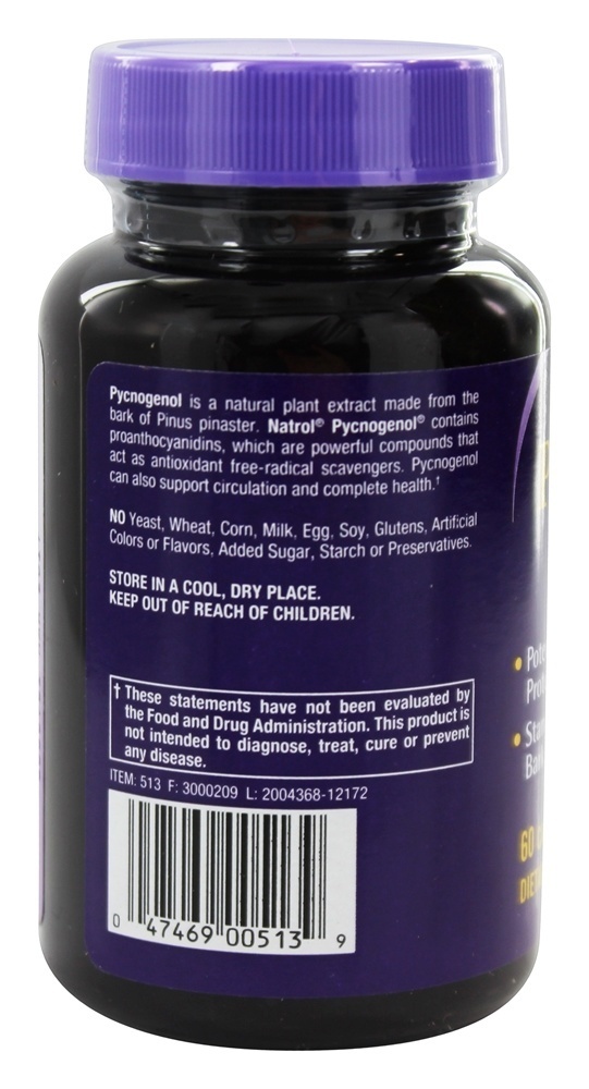 Pycnogenol 50 mg. - Cápsulas 60 Natrol - Imagem 3