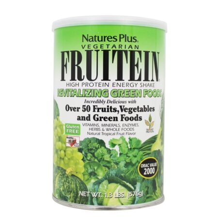 Vegetariano Fruitein Revitalização Green Foods Tremer Glúten-Livre - 1.3 lbs. Natures Plus