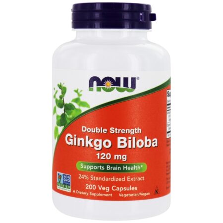 Dupla força de ginkgo biloba 120 mg . - 200 Cápsula (s) vegetal (s) NOW Foods