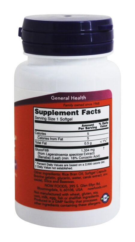 GlucoFit 24 mg. - 60 Softgels anteriormente GlucoTrim NOW Foods - Image 2