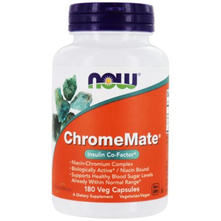 Co-Fator de Insulina do ChromeMate - 180 Cápsula (s) vegetal (s) NOW Foods