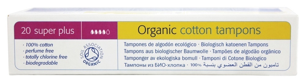 Orgânico 100% Algodão Tampões Super Mais - 20 Pacote (s) Natracare - Imagem 3
