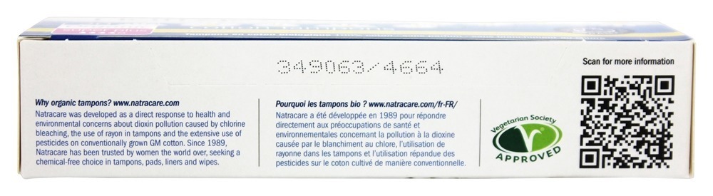 Orgânico 100% Algodão Tampões Super Mais - 20 Pacote (s) Natracare - Imagem 4