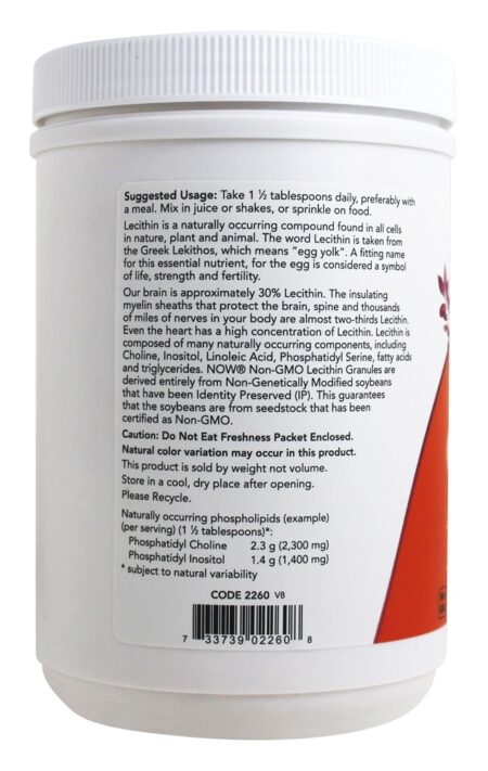 Lecitina Granulada Não Transgênica - 1 lb. NOW Foods - Image 3