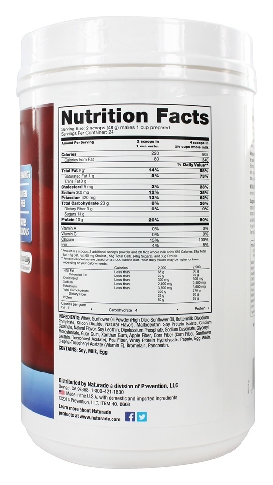 Peso Ganhar Instante Nutrição Beber Misturar Baunilha - 38.94 oz. Naturade - Imagem 2