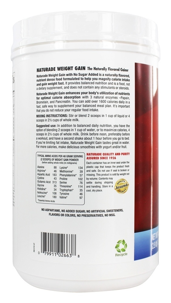 Peso Ganhar Instante Nutrição Beber Misturar Baunilha - 38.94 oz. Naturade - Imagem 3