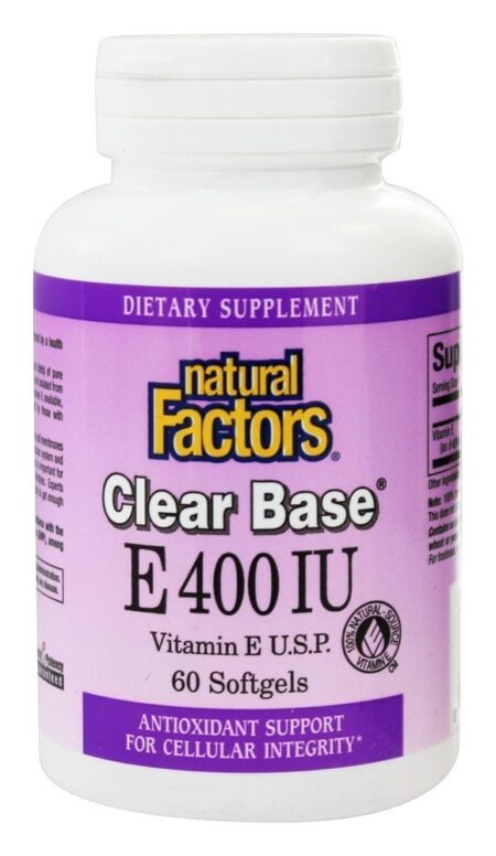 Vitamina Base E Clara 400 UI - 60 Softgels Natural Factors