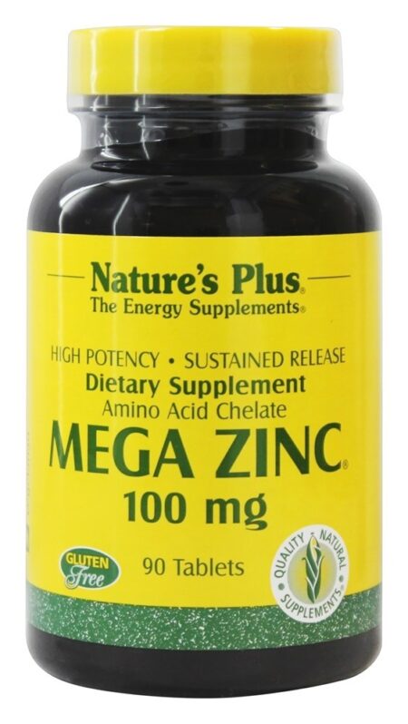 Libertação sustentada de zinco mega 100 mg. - 90 Tablets Natures Plus