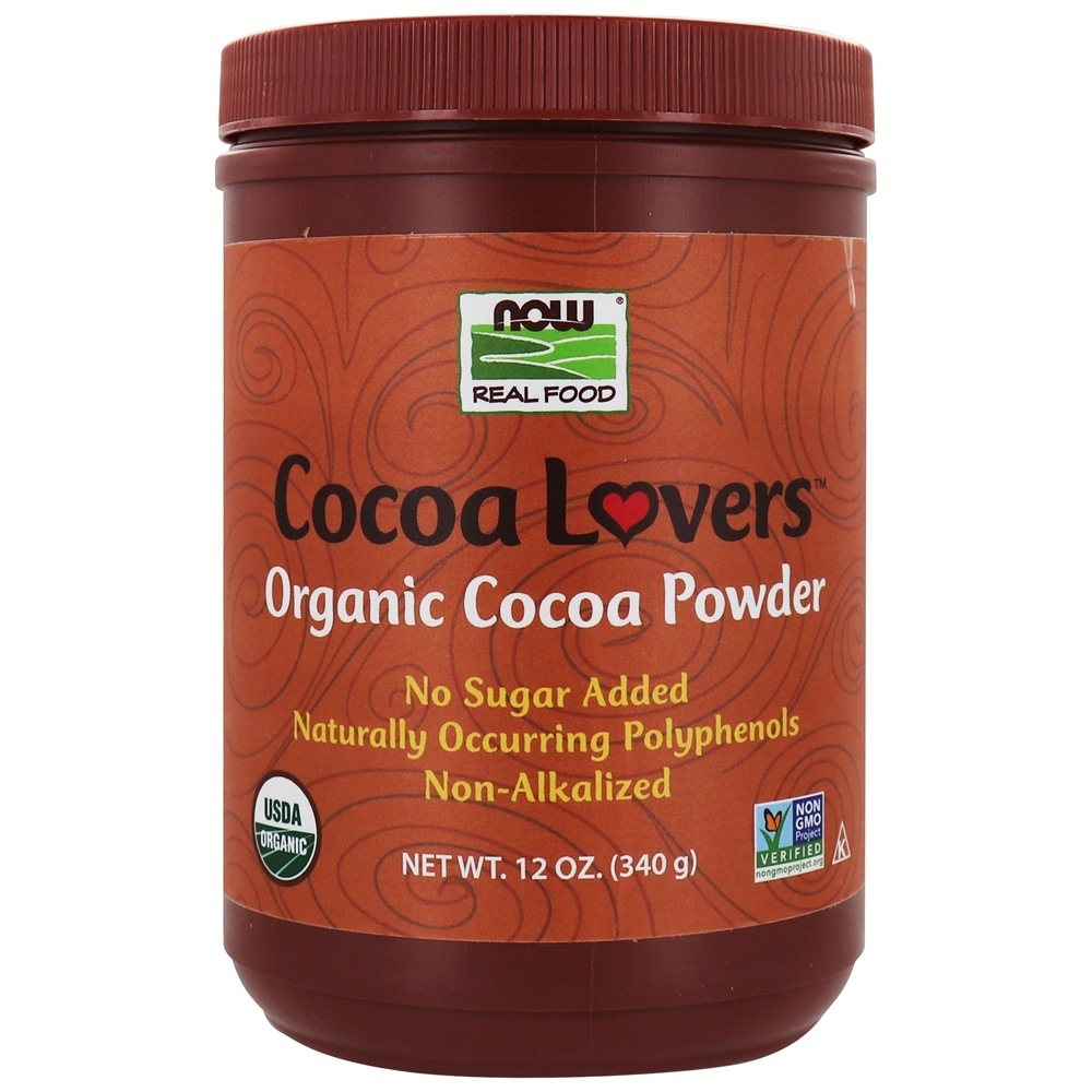 NOW Real Food Organic Cacau em Pó - 12 oz. NOW Foods