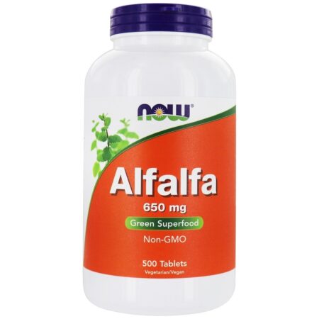 Superalimento Verde de Alfafa 650 mg . - 500 Tablets NOW Foods