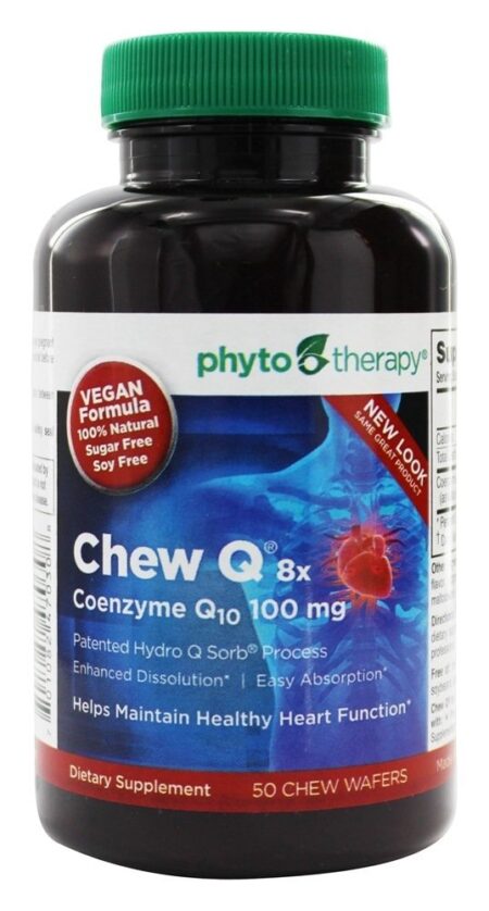 Chew Q Coenzima Q10 100 mg. - Wafers mastigáveis 50 Phyto Therapy