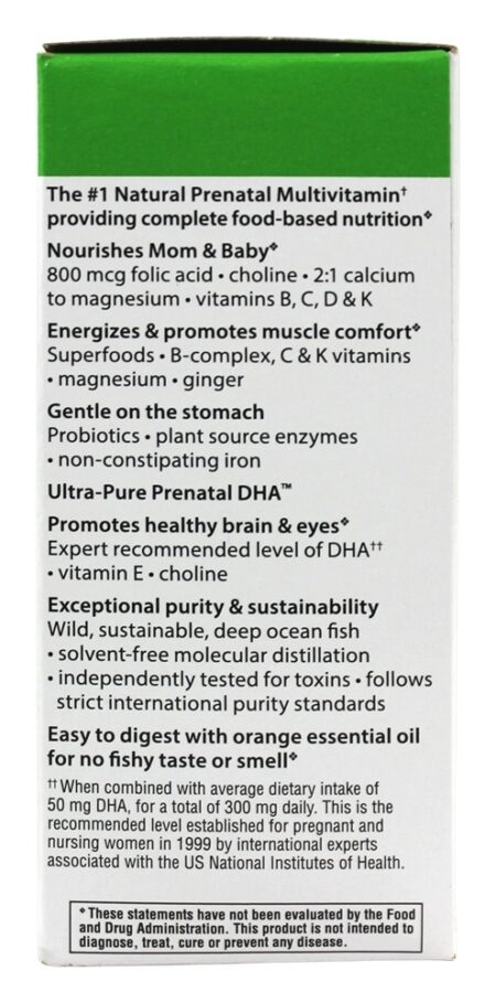 Pré-natal Um Multivitamina 30 Comprimidos & DHA 250 Inteligente Fundamentos 30 Cápsula Gelatinosa - Pacote 2 Pacote Completo de Cuidados Pré-natais Rainbow Light - Image 3