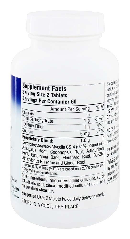 Cordyceps Power CS-4 800 mg. - 120 Comprimidos anteriormente com fórmulas planetárias Planetary Herbals - Imagem 2