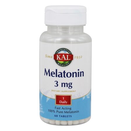 100 % Pure Melatonina de ação rápida 3 mg. - 60 Tablets Kal