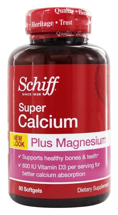 Super Cálcio-Magnésio com Vitamina D 800 UI - 90 Softgels Schiff