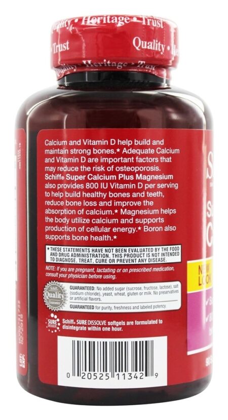 Super Cálcio-Magnésio com Vitamina D 800 UI - 90 Softgels Schiff - Image 3