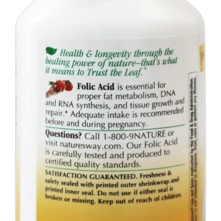 Ácido Fólico 800 mcg. - Cápsulas 100 Nature's Way - Imagem 3