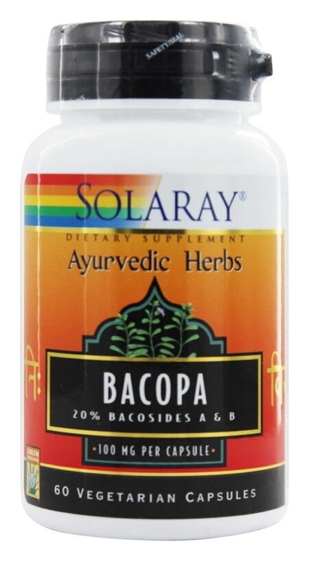 Ervas Ayurvédicas Extrato de Folha de Bacopa 100 mg. - Cápsulas vegetarianas 60 Solaray