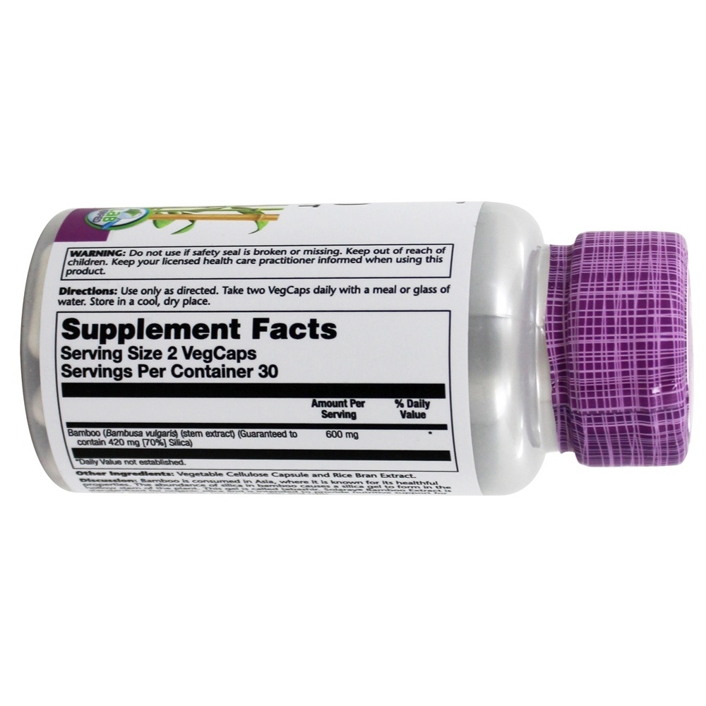 Potência Garantida Extrato da Haste de Bambu 300 mg. - 60 Cápsula (s) vegetal (s) Solaray - Imagem 2
