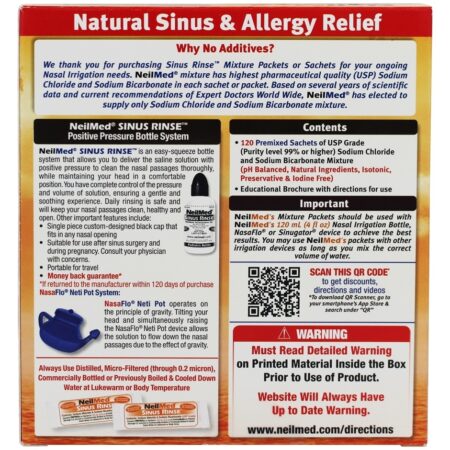 Sinus Rinse Pacotes Pediátricos Para Lavagem Nasal - Pacotes NeilMed Pharmaceuticals misturados 120 NeilMed Pharmaceuticals - Imagem 2