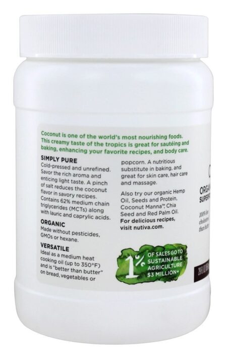 Virgem Orgânica de Óleo de Coco - 29 fl. oz. Nutiva - Image 3