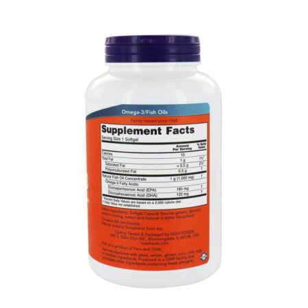 Omega - 3 180 EPA / 120 DHA - 180 Softgels NOW Foods - Image 2