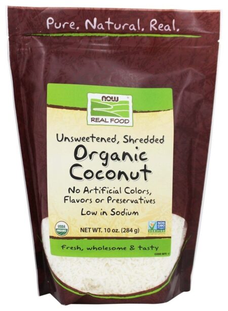 NOW Real Food Sem Açúcar, Desfiado Coco Orgânico - 10 oz. NOW Foods