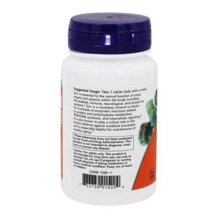 Zinco 50 mg. - 100 Tablets NOW Foods - Image 3