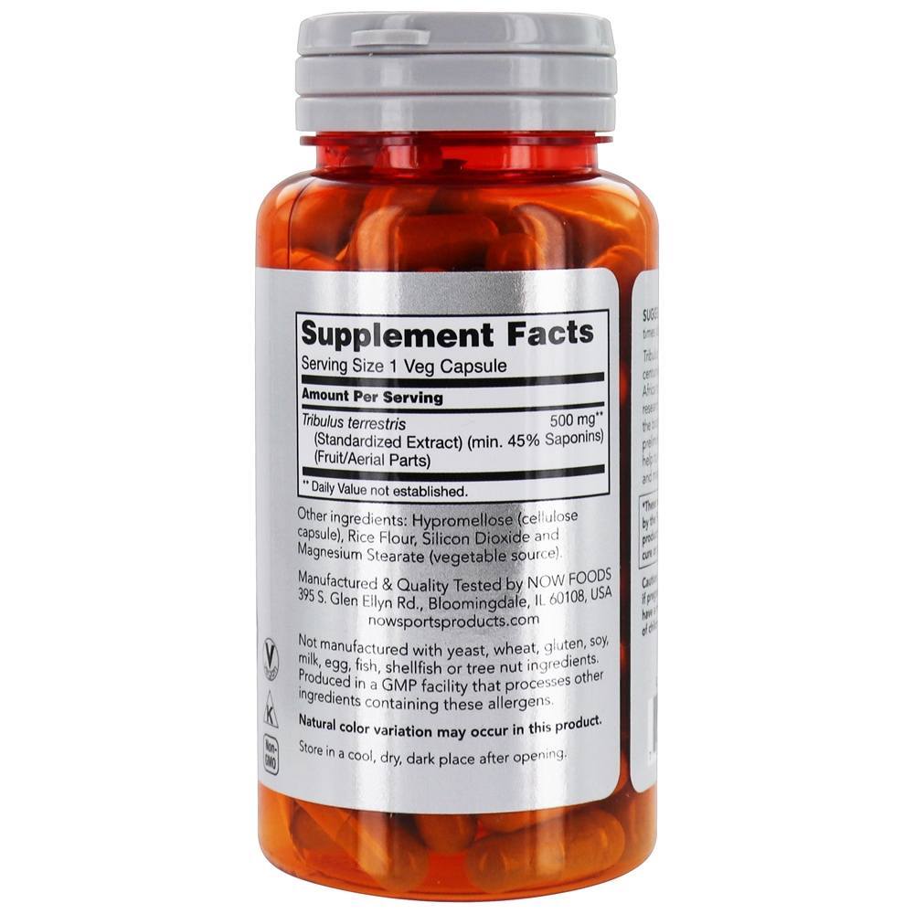 NOW Sports Tribulus 500 mg . - 100 Cápsula (s) vegetal (s) NOW Foods - Imagem 2