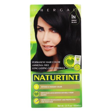 Cor do Cabelo Permanente 1N Ebony Black - 5.6 fl. oz. Naturtint