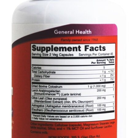Super colostro 500 mg. - Cápsulas vegetarianas 90 NOW Foods - Imagem 2